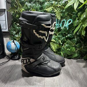 Fox Black and White Motocross Boots